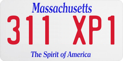 MA license plate 311XP1