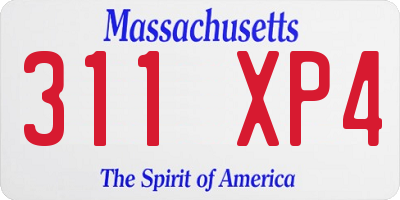 MA license plate 311XP4