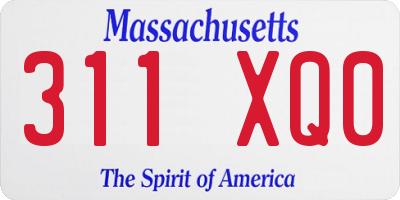 MA license plate 311XQ0