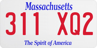 MA license plate 311XQ2