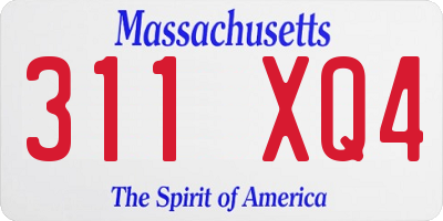 MA license plate 311XQ4