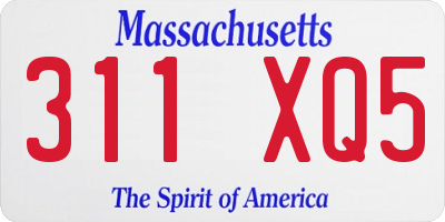 MA license plate 311XQ5