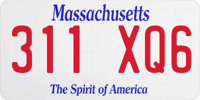 MA license plate 311XQ6