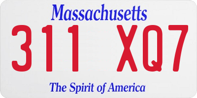 MA license plate 311XQ7