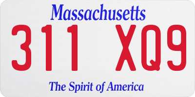MA license plate 311XQ9