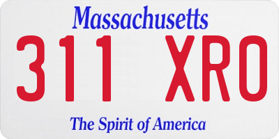 MA license plate 311XR0