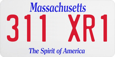 MA license plate 311XR1