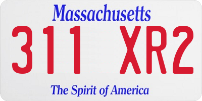 MA license plate 311XR2