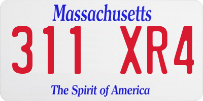 MA license plate 311XR4