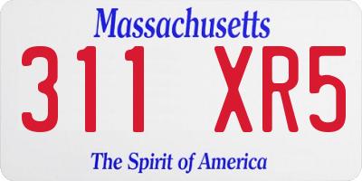 MA license plate 311XR5