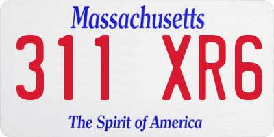 MA license plate 311XR6