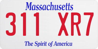 MA license plate 311XR7