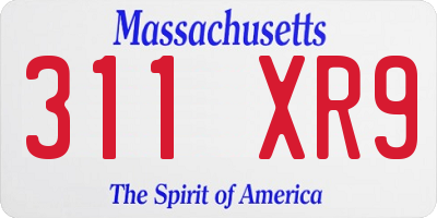 MA license plate 311XR9