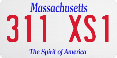 MA license plate 311XS1