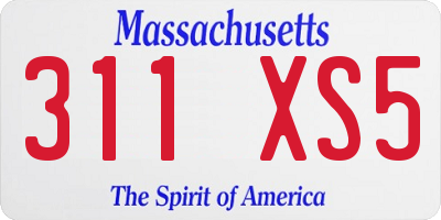 MA license plate 311XS5
