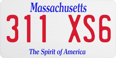 MA license plate 311XS6