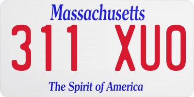 MA license plate 311XU0