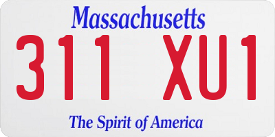 MA license plate 311XU1