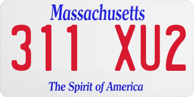 MA license plate 311XU2