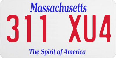 MA license plate 311XU4