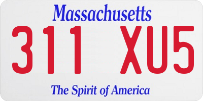 MA license plate 311XU5