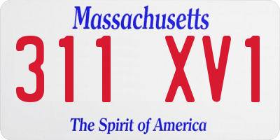 MA license plate 311XV1