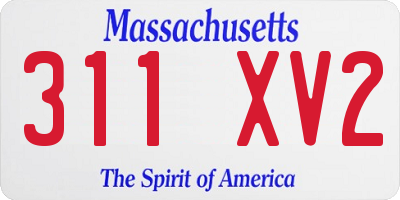 MA license plate 311XV2