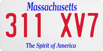 MA license plate 311XV7