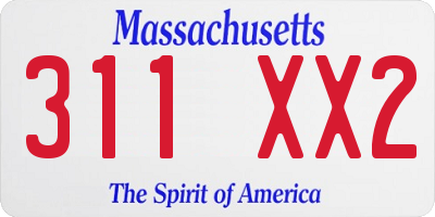 MA license plate 311XX2