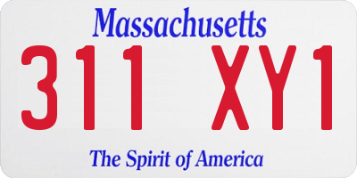 MA license plate 311XY1