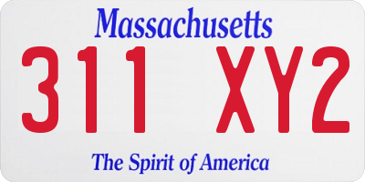 MA license plate 311XY2