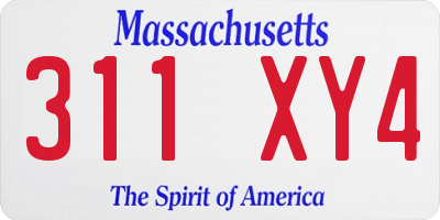 MA license plate 311XY4