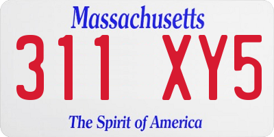 MA license plate 311XY5