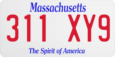 MA license plate 311XY9