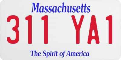 MA license plate 311YA1