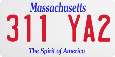 MA license plate 311YA2