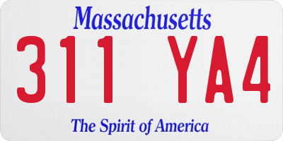 MA license plate 311YA4