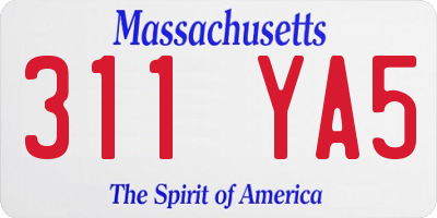MA license plate 311YA5