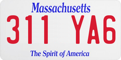 MA license plate 311YA6