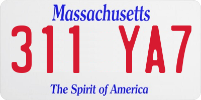 MA license plate 311YA7