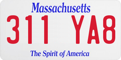 MA license plate 311YA8