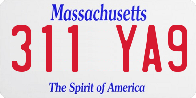 MA license plate 311YA9