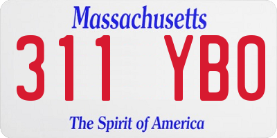 MA license plate 311YB0
