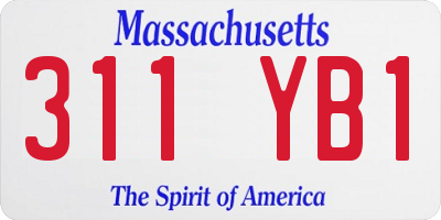 MA license plate 311YB1