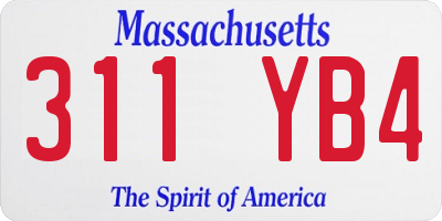 MA license plate 311YB4
