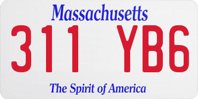 MA license plate 311YB6