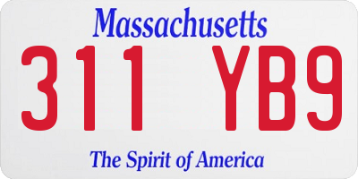 MA license plate 311YB9