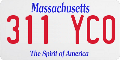 MA license plate 311YC0