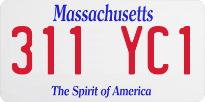 MA license plate 311YC1