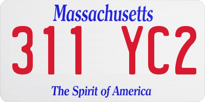 MA license plate 311YC2
